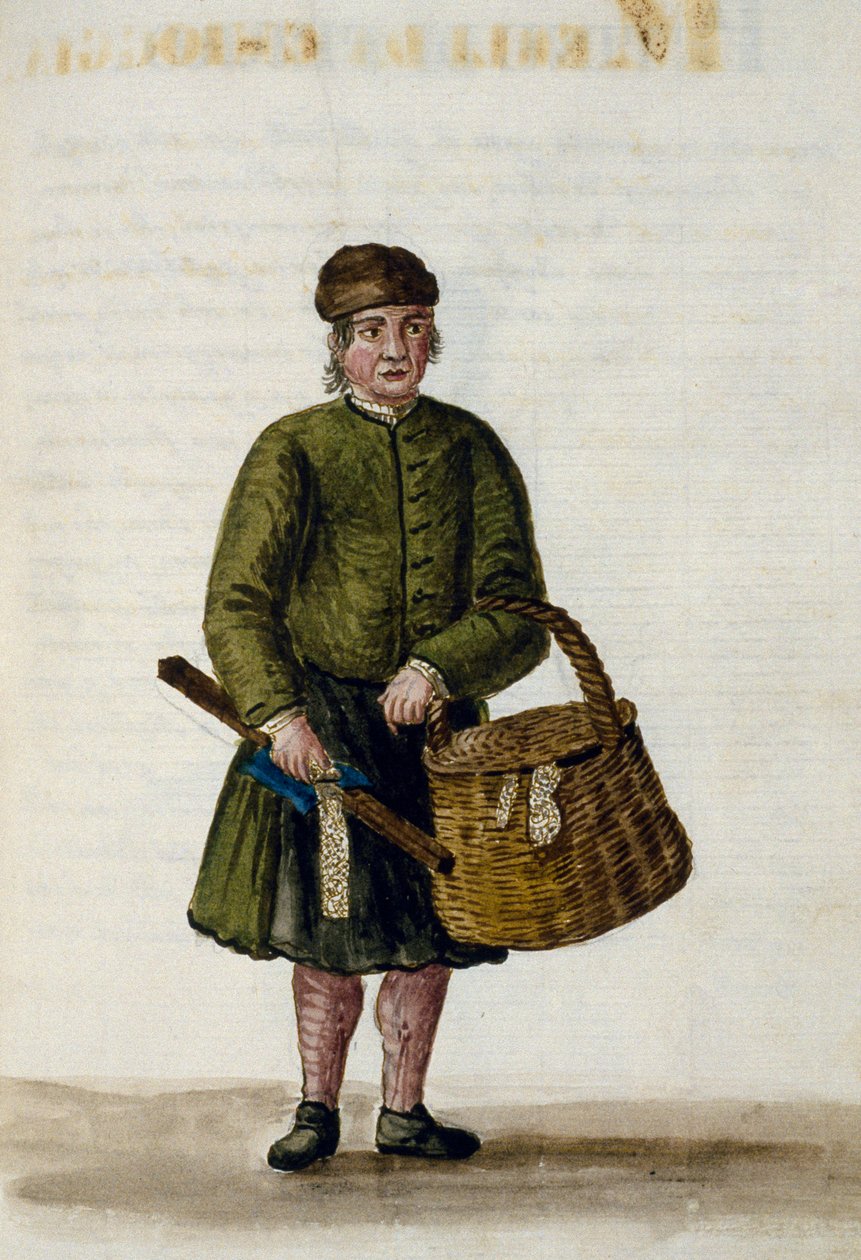 Chioggiansk blondeselger, illustrasjon fra manuskript av venetianske klær, bind IV, c 68, av Jan Grevenbroeck (1731-1807), akvarell, Italia av Jan van Grevenbroeck