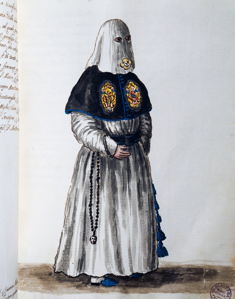 Confraternity of the Intercession of Our Lady of Health, grunnlagt i 1662 i sognekirken Sts Vito og Modesto i Venezia, bind II, f 81, av Giovanni di Grevembroch eller Grevenbroch (1731-1807) av Jan van Grevenbroeck