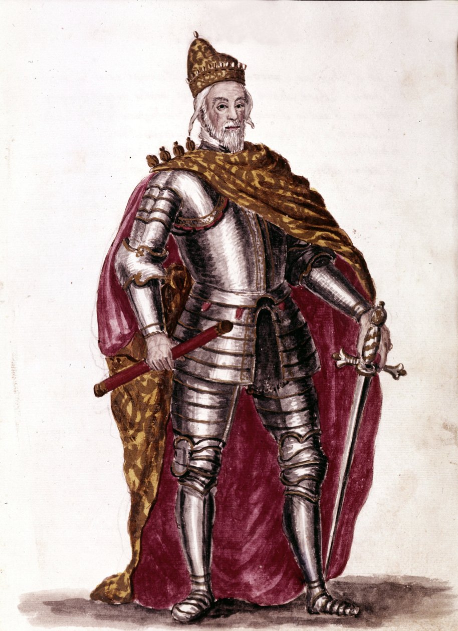 Doge Sebastiano Venier (1577 - 1578). Akvarelltegning og blekk fra manuskriptet "Venitianernes skikker"" av Jan van Grevenbroeck (eller Giovanni Grevembroch (Grevenbroch) (1731-1807) av Jan van Grevenbroeck