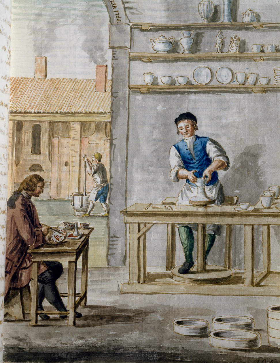 Geminianus Cozzi porselensfabrikk på San Giobbe i Venezia av Jan van Grevenbroeck