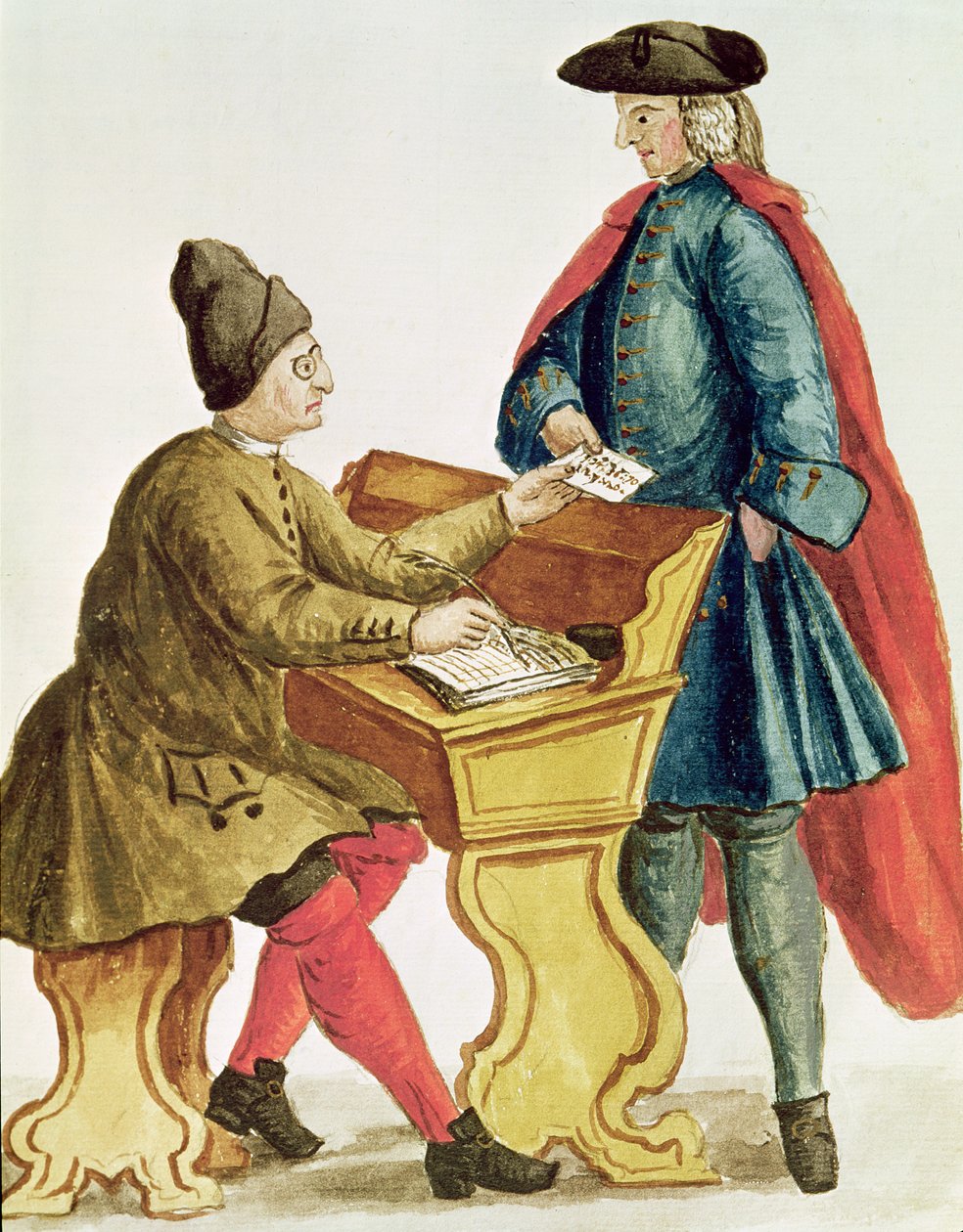 Spille det venetianske lotteriet (penn, blekk og wc på papir) av Jan van Grevenbroeck