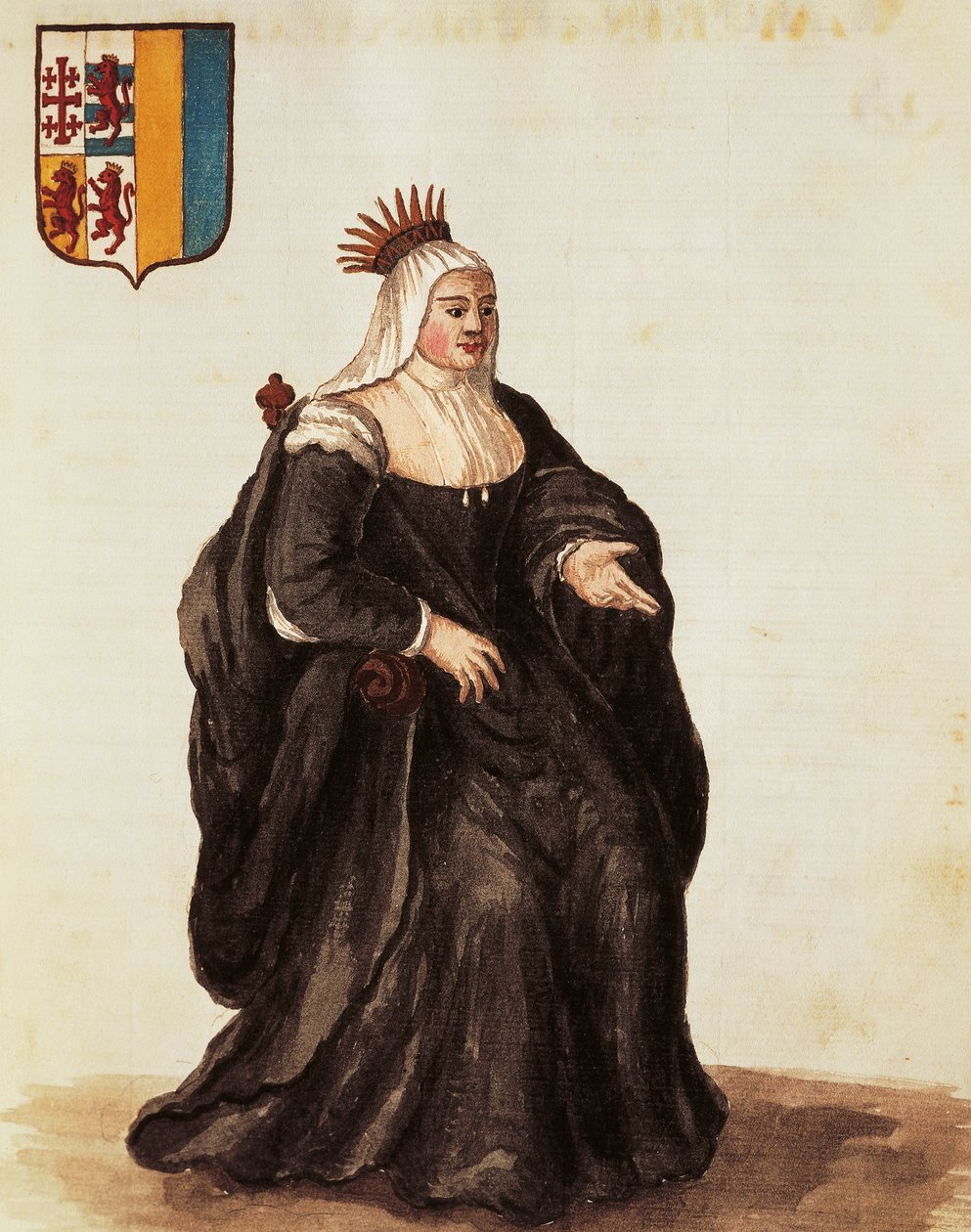 Portrett av Caterina Cornaro, av Giovanni Grevembroch, gravering av Jan van Grevenbroeck