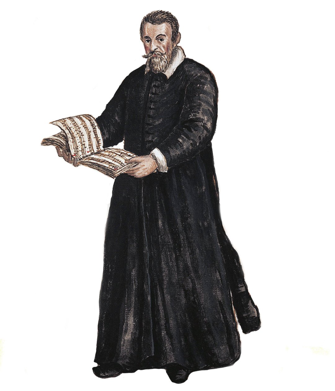 Portrett av Claudio Monteverdi - Portrett av Claudio Monteverdi (1567-1643) Italiensk komponist etter tegning av Jan van Grevenbroeck (eller Giovanni Grevembroch (Grevenbroch) (1731-1807) av Jan van Grevenbroeck
