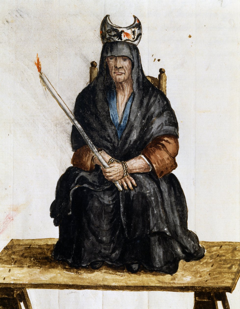 Trollkvinne, illustrasjon fra Costumes of Venetians i nesten alle aldre, flittig samlet og malt på 1700-tallet, Giovanni di Grevembroch (1731-1807) av Jan van Grevenbroeck