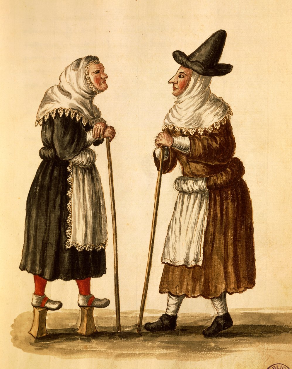 Venetianske masker i bruk på 1500-tallet, akvarell av Giovanni Grevembroch, Italia av Jan van Grevenbroeck