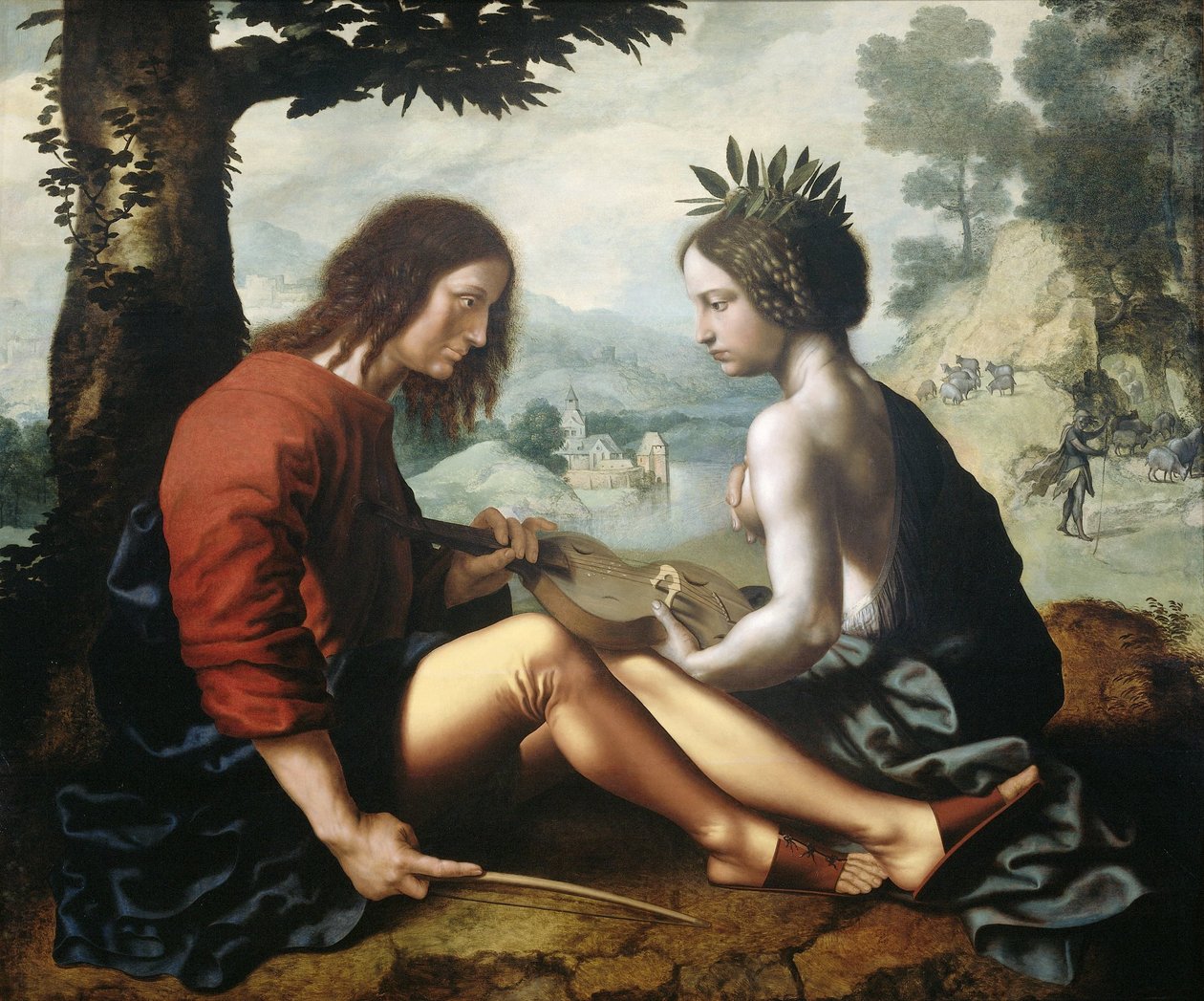 Allegori om naturen som kunstens mor Allegori (Naturen as the Nursemaid of Art) av Jan van Hemessen