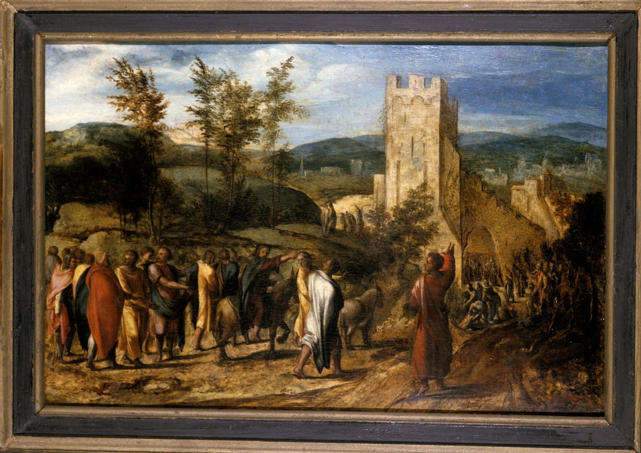 Kristus kommer inn i Jerusalem, 1551-1600 av Jan van Hemessen