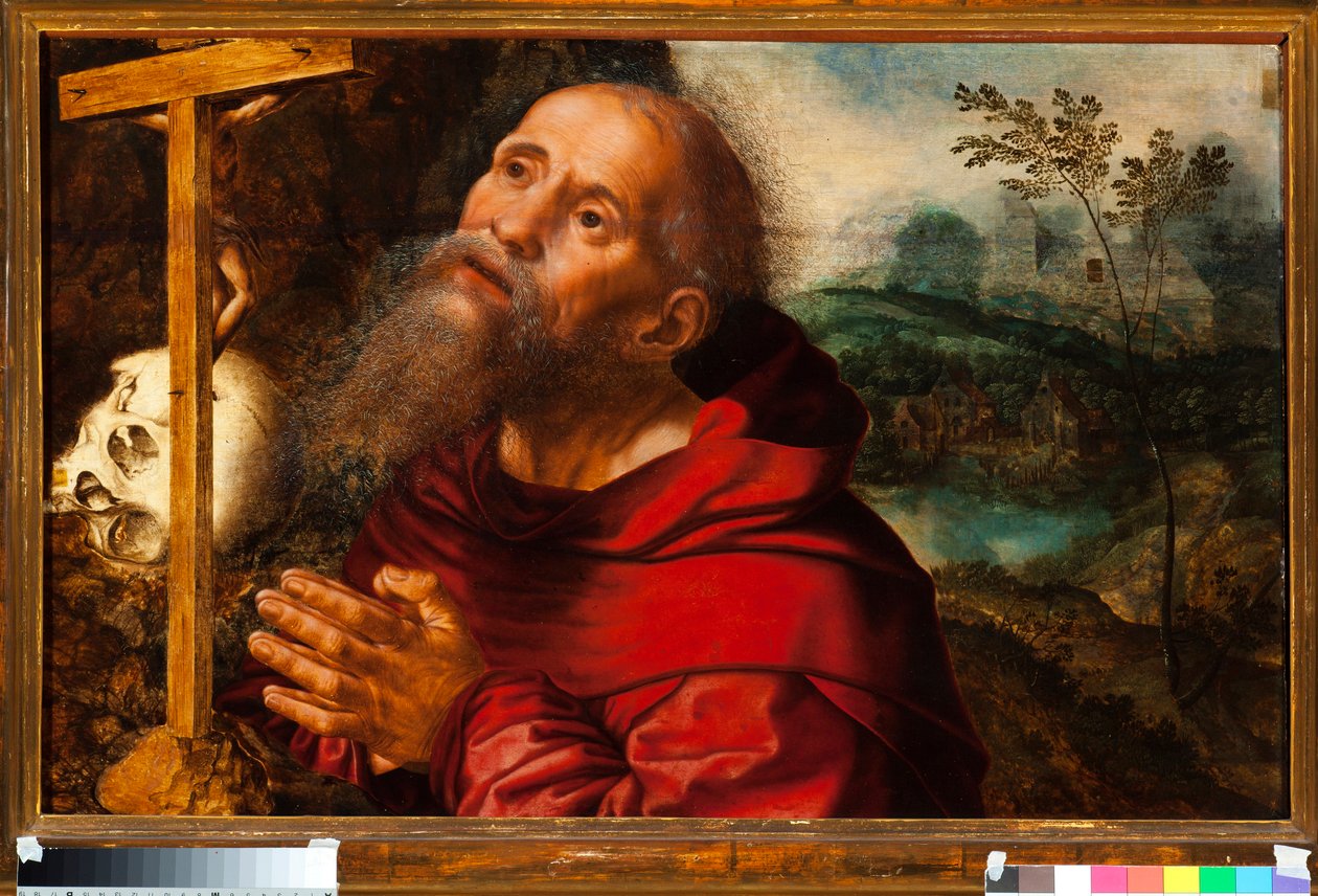 Representasjon av Saint Hieronymus (St. Hieronymus) Maleri av Jan Sanders Van Hemessen (ca. 1504-ca. 1575) av Jan van Hemessen