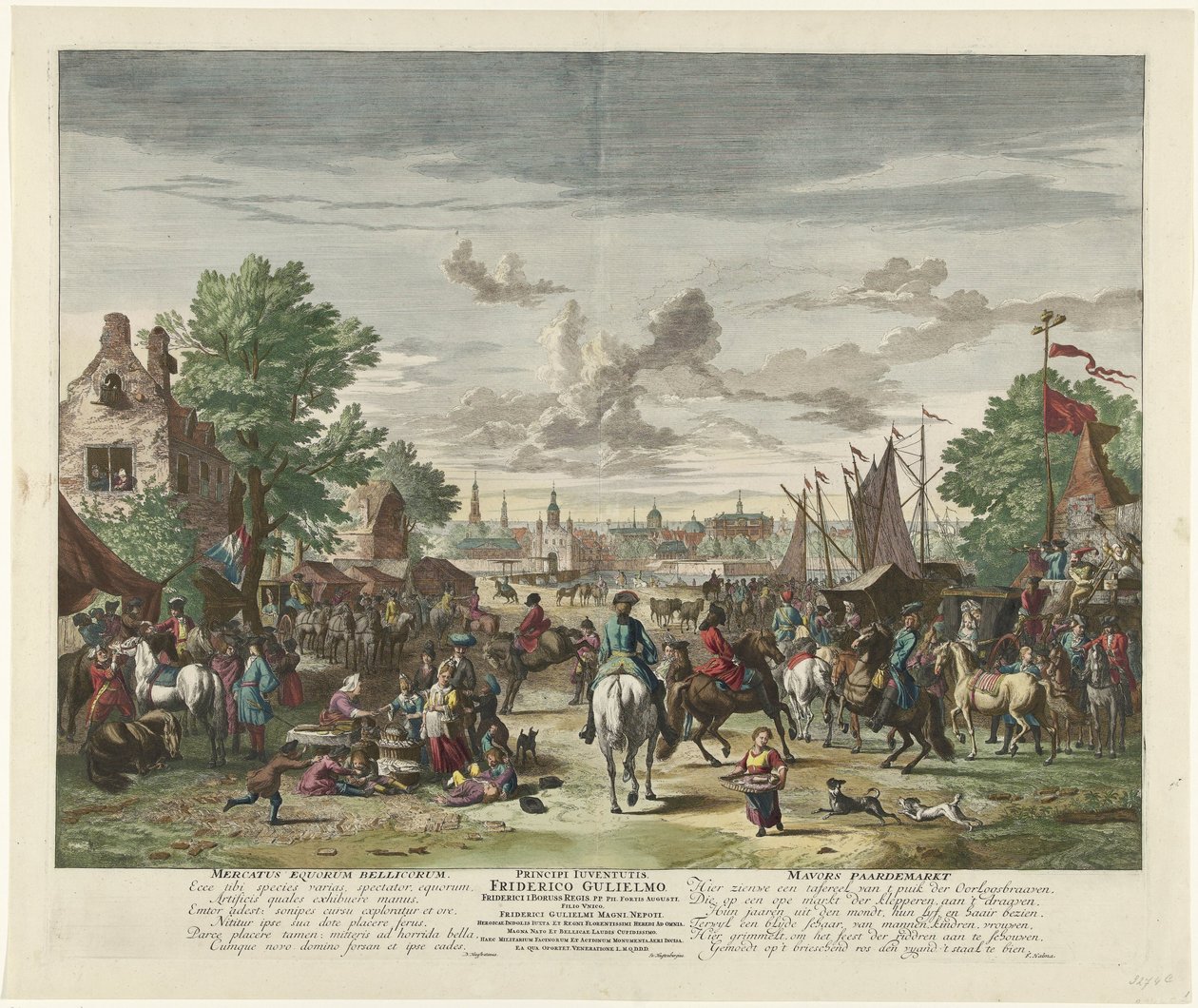 Paardenmarkt, ca. 1702 War Horse Market / Mavors Paardemarkt (tittel på objekt) av Jan van Huchtenburg