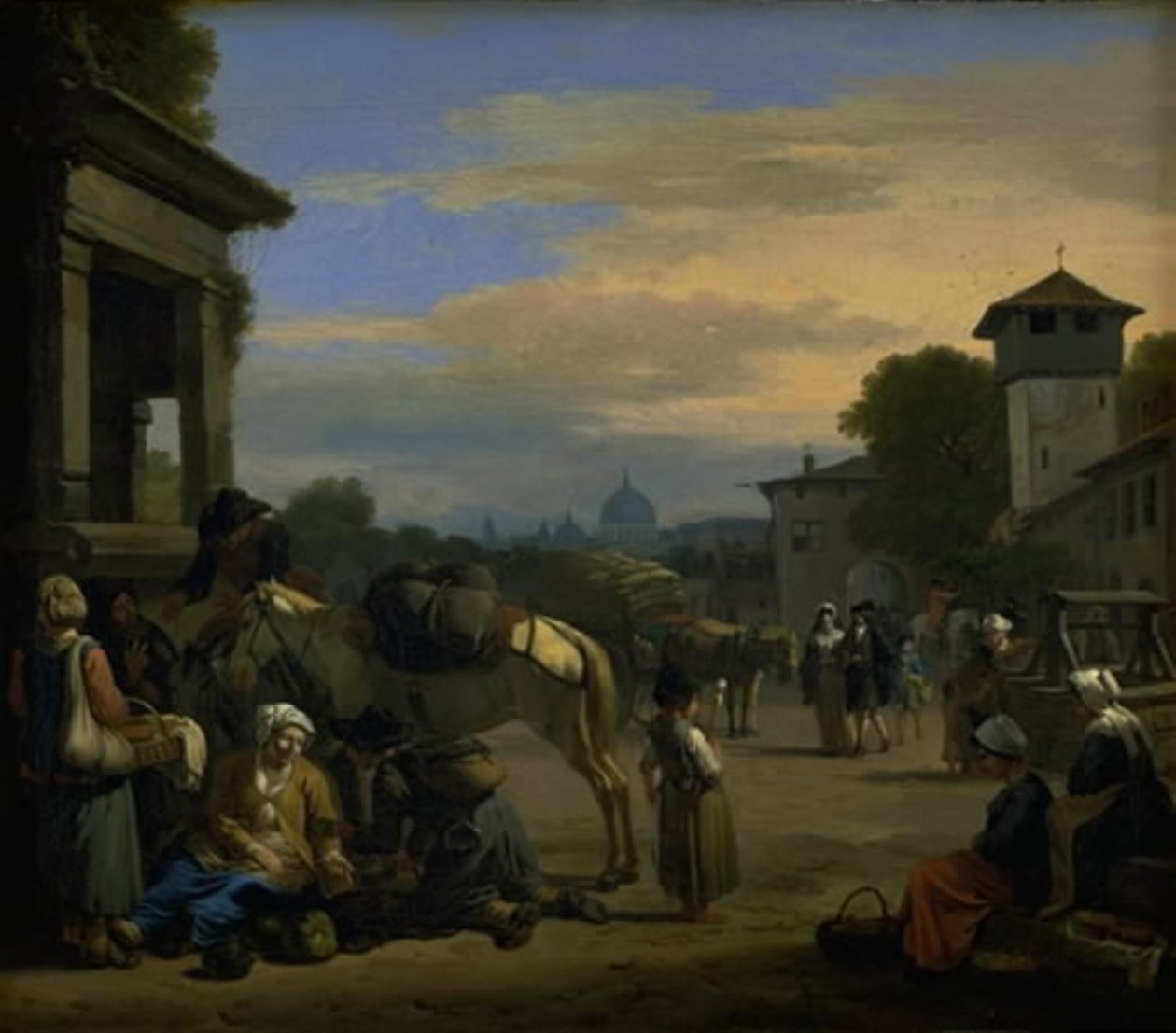 Gatescene i Roma av Jan van Huchtenburg