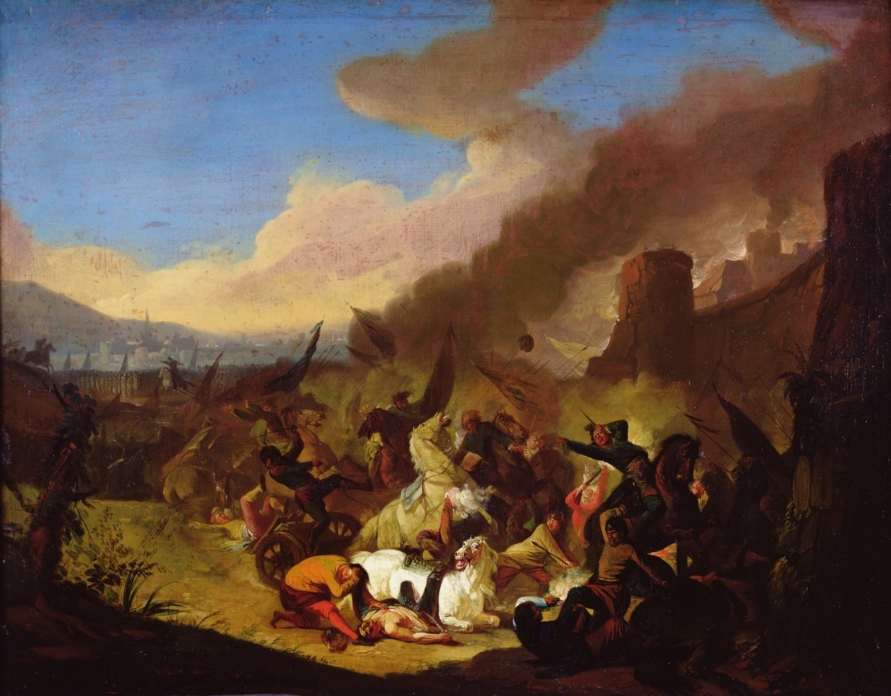 Scene av en kamp av Jan van Huchtenburgh