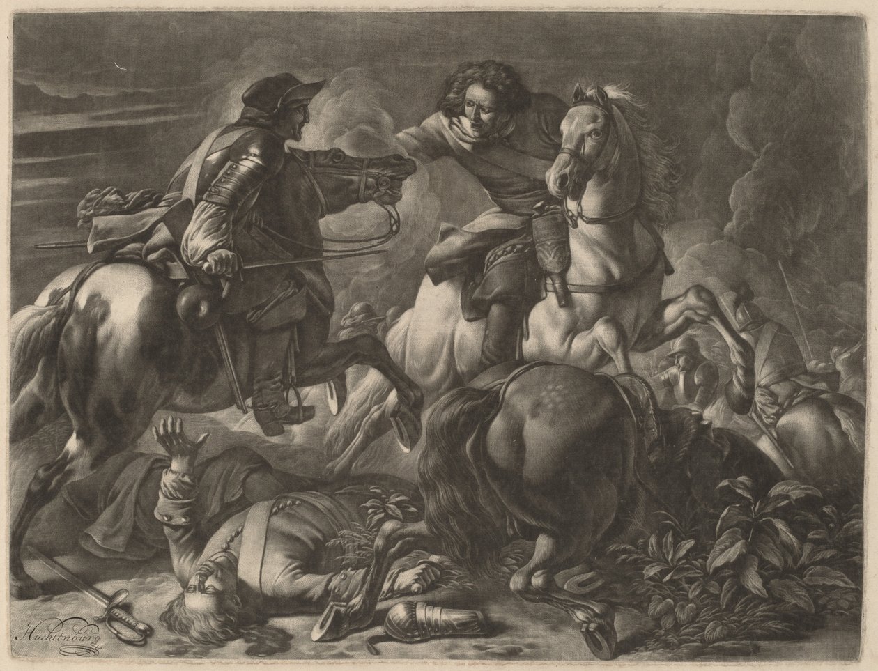 To kjempende ryttere av Jan van Huchtenburgh
