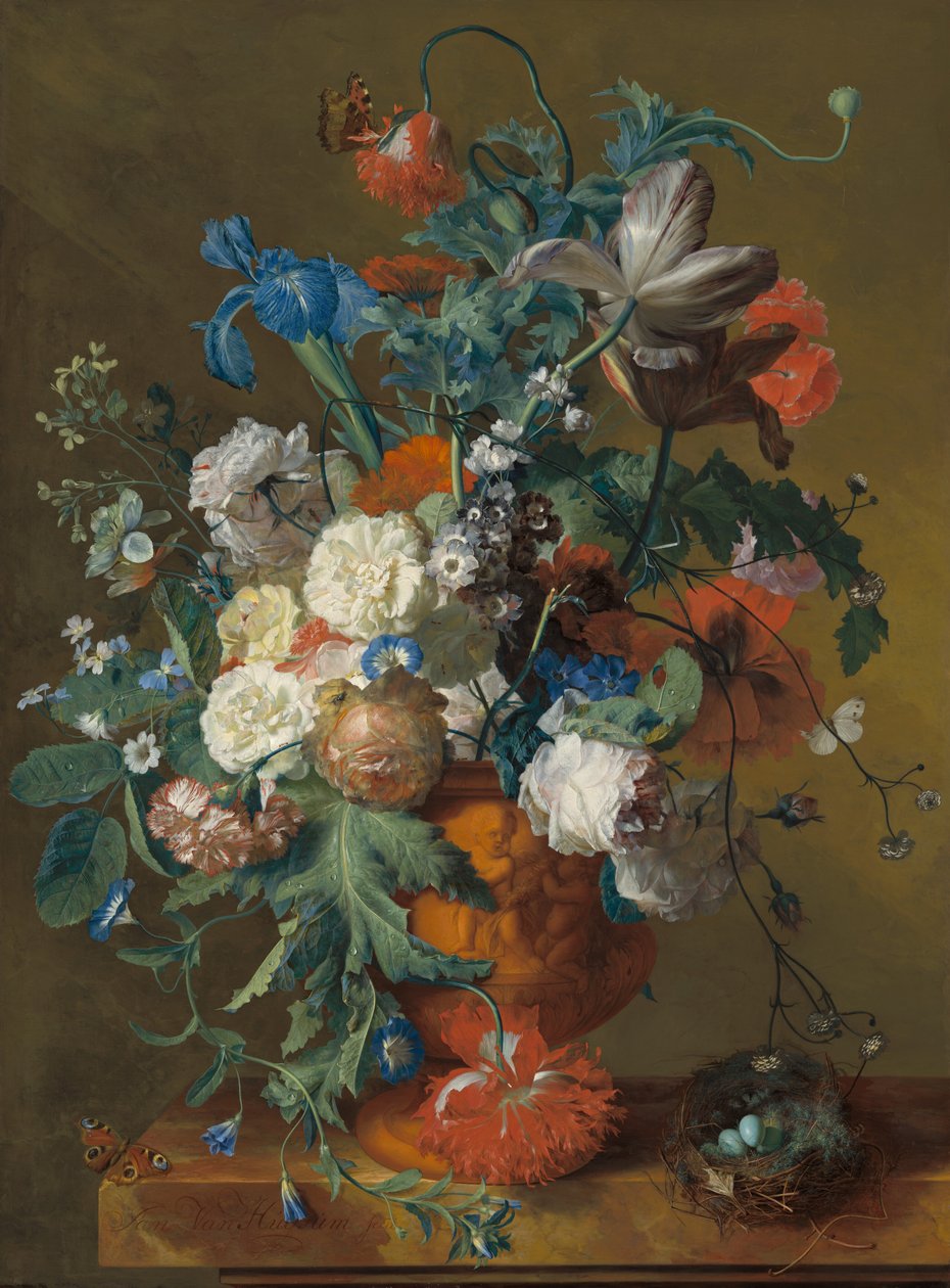 Blomster i en urne av Jan van Huysum