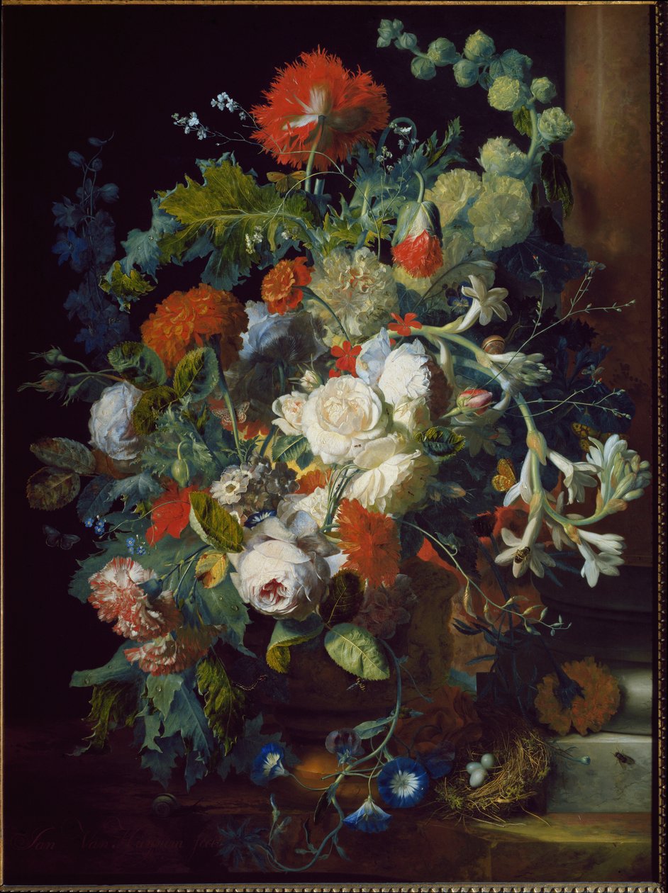 Stilleben. Blomsterkurv. (olje på lerret av Jan van Huysum