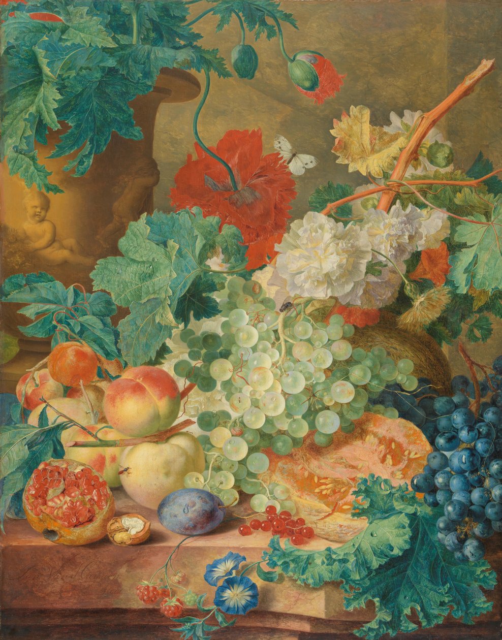 Stilleben med blomster og frukt av Jan van Huysum