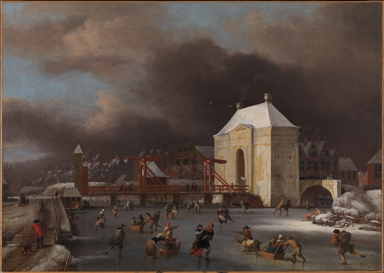 Utsikt over Heiligewegspoort i Amsterdam, ca. 1660-80 (olje på lerret) av Jan van III Kessel