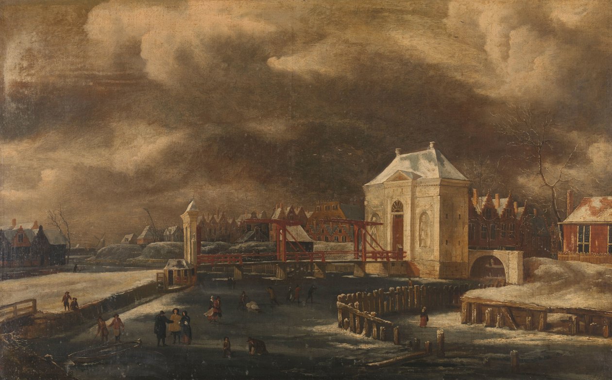 Heiligeweg-porten, Amsterdam, om vinteren av Jan van  Kessel