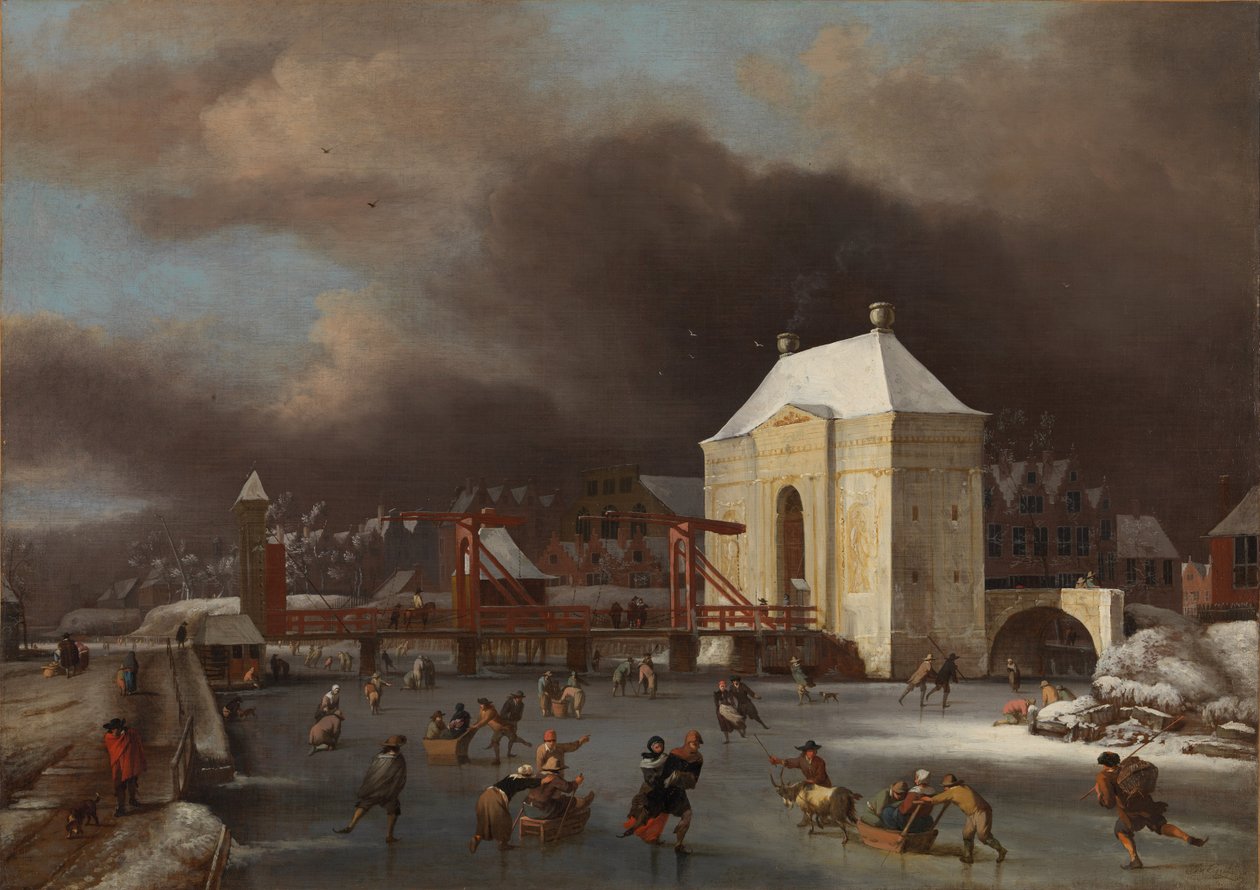Utsikt over Heiligewegspoort i Amsterdam av Jan van Kessel the Elder