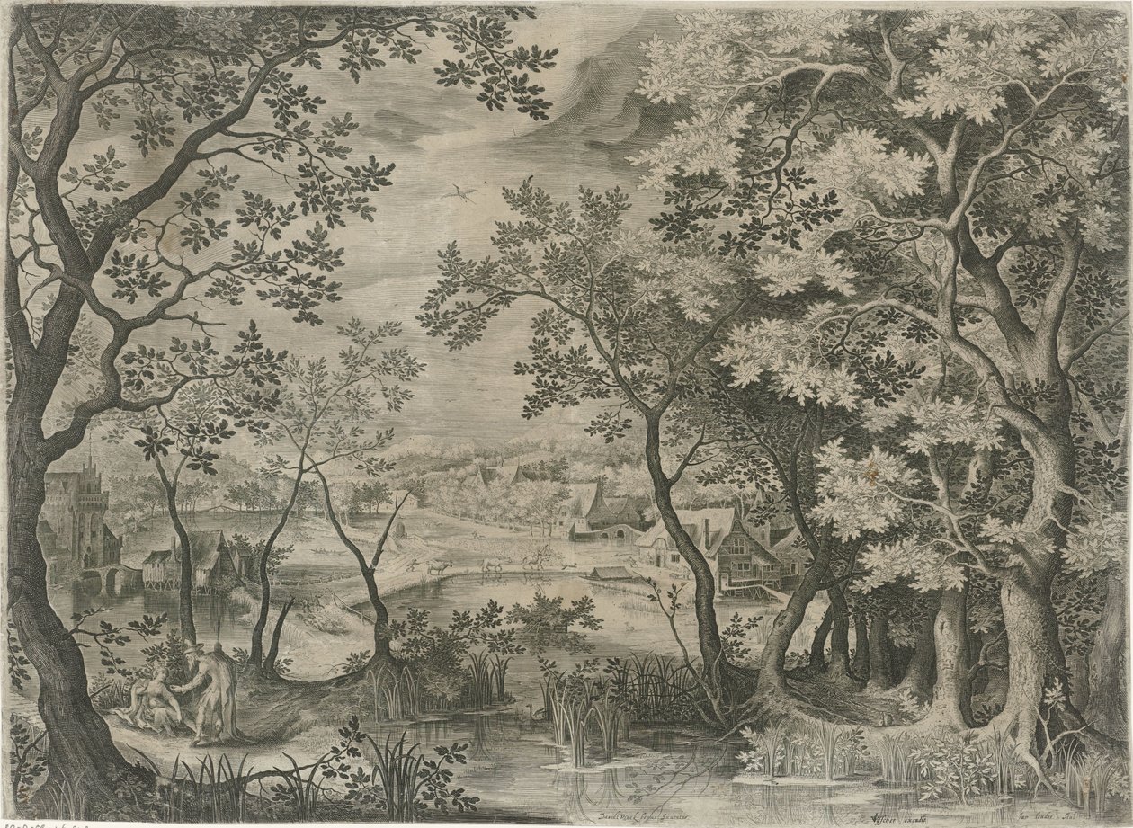 Landskap med Juda og Tamar av Jan van Londerseel