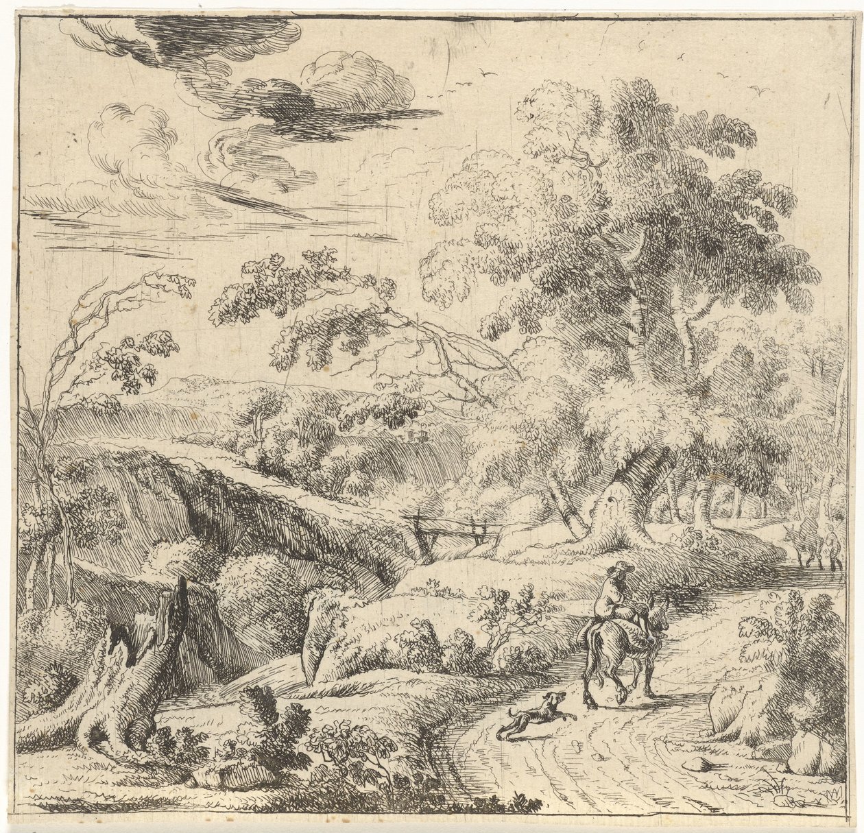 Landskap med en eselrytter av Jan van Nickelen