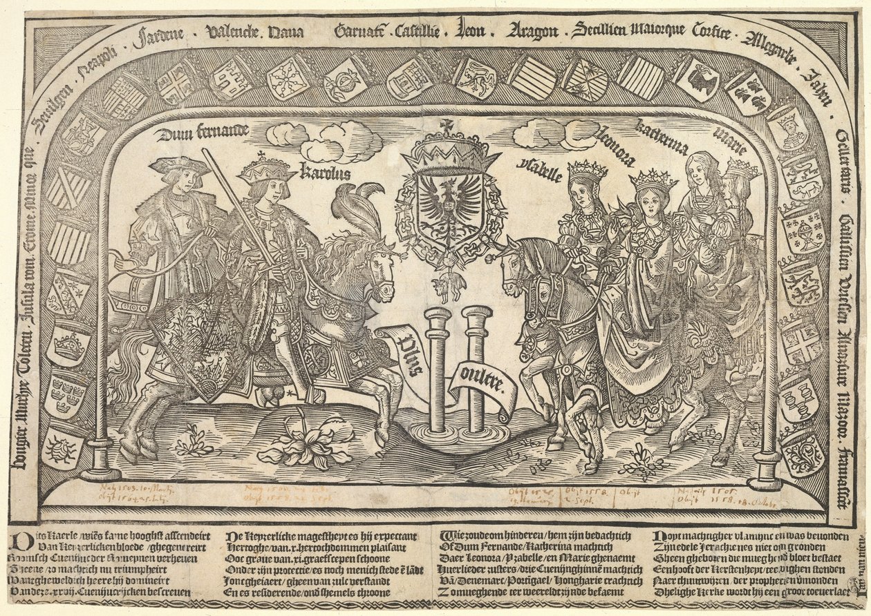 De seks barna til Philip the Handsome: Eleanor of Castilla, Charles V, Isabella of Austria, Ferdinand I, Mary and Catherine, ca. 1523 av Jan van Nieulandt