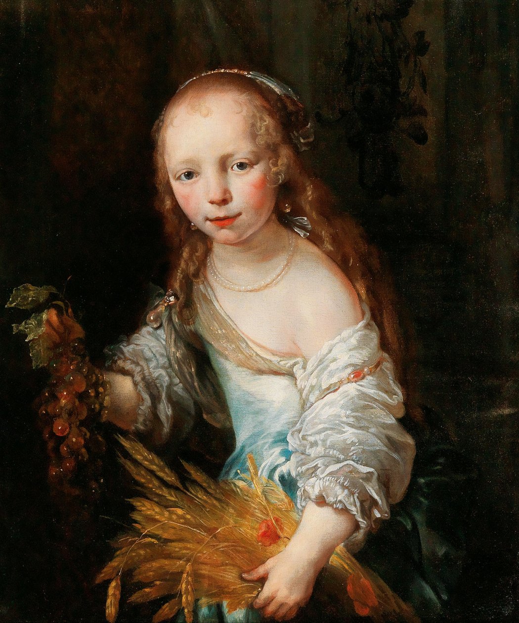 Portrett av en ung jente som Ceres, ca. 1670. av Jan van Noordt