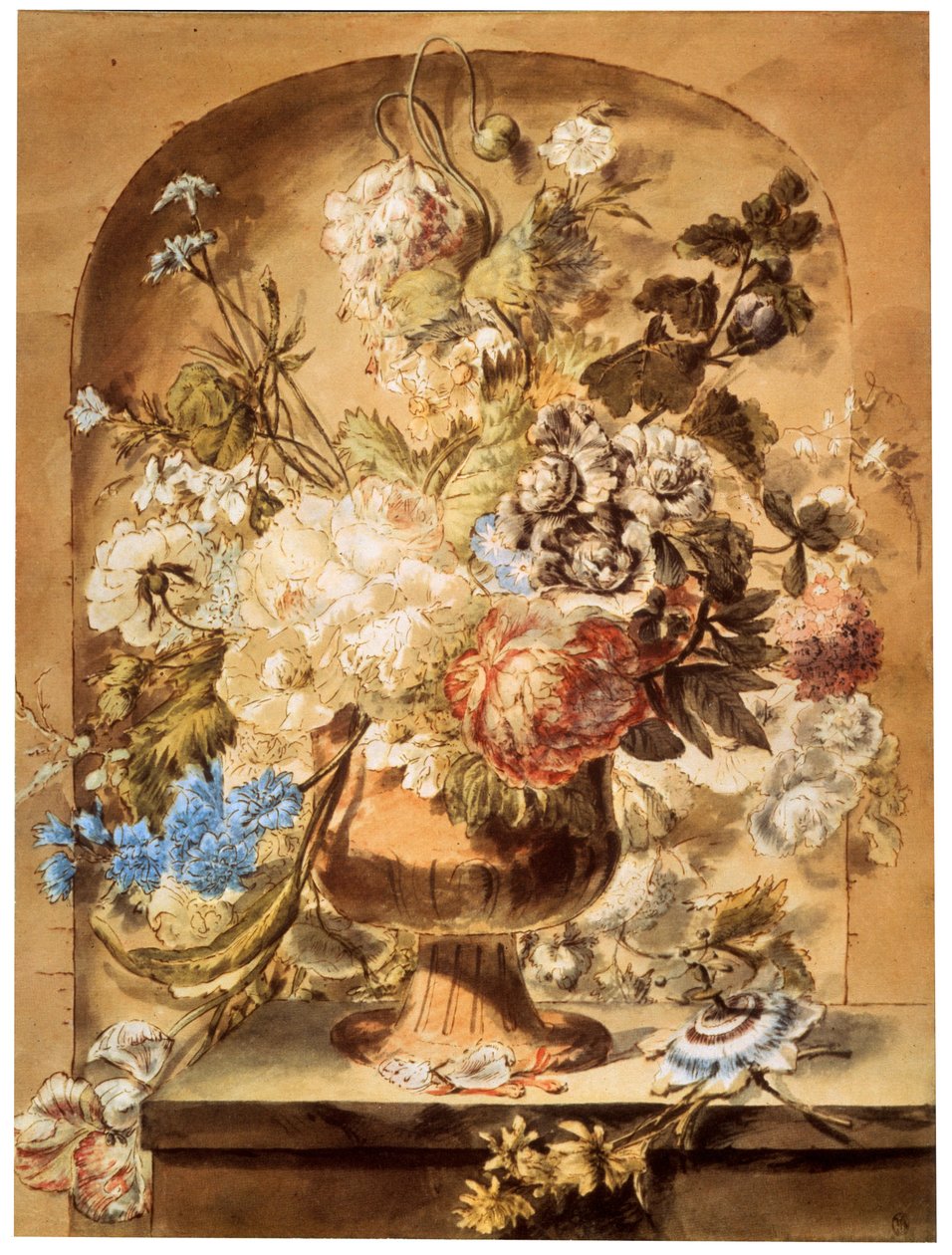 Blomster, 1700- eller tidlig 1800-tall av Jan van Os