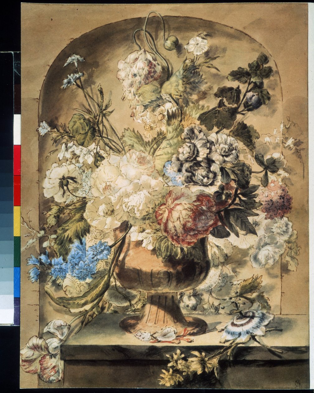 ""Stilleben med blomster"" Akvarell av Jan van Os (1744-1808) Pushkin-museet fra 1700-tallet, Moskva av Jan van Os