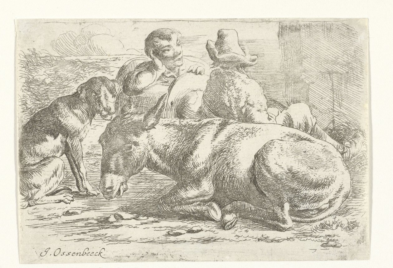 To hvilende eseldrivere av Jan van Ossenbeeck