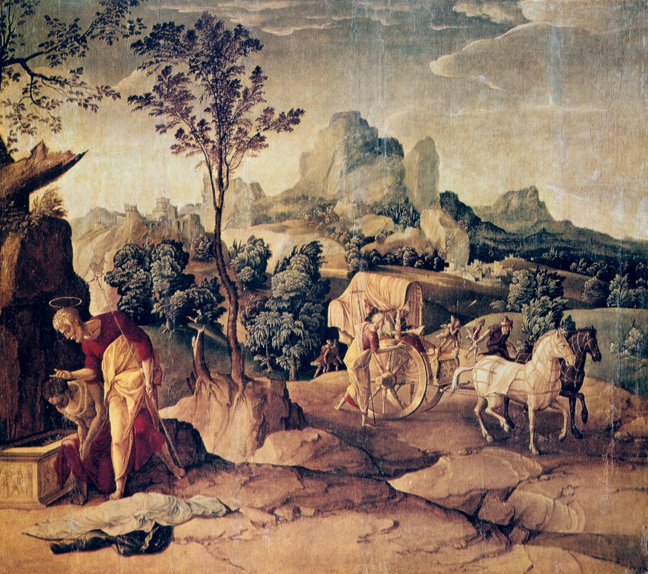 Apostelen Filip døper evnukken, 1500-tallet. av Jan van Scorel
