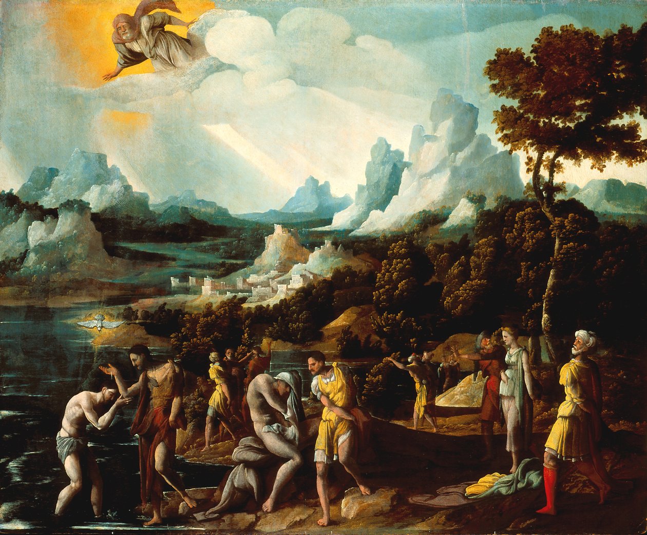 Kristi dåp (olje på tre) av Jan van Scorel