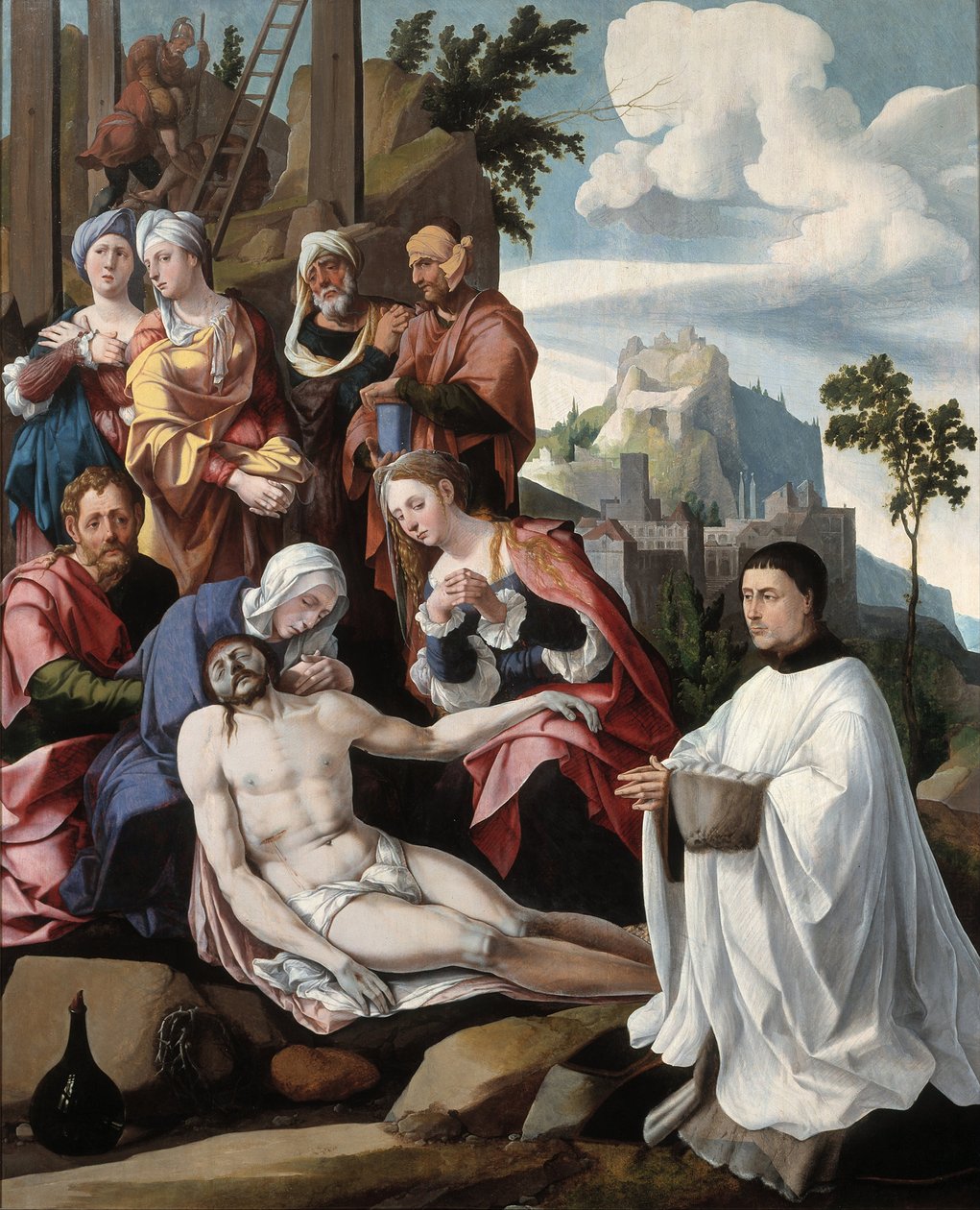 Klagesangen over Kristus med en giver, ca. 1535 av Jan van Scorel