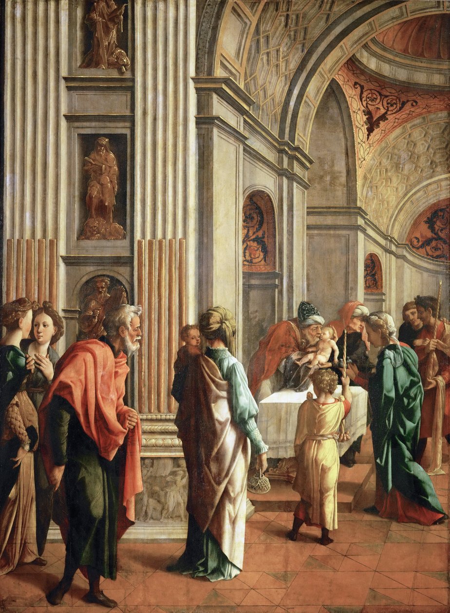 Presentasjonen i tempelet - Jan van Scorel (1495-1562). Olje på tre, ca 1530-1536. Mål: 114x85 cm. Kunsthistorisk museum, Vienne av Jan van Scorel