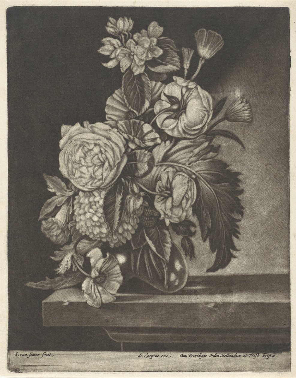 Blomster i en glassvase av Jan van Somer
