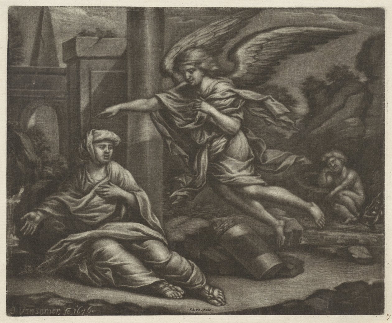 Hagar og Ismael i ørkenen av Jan van Somer