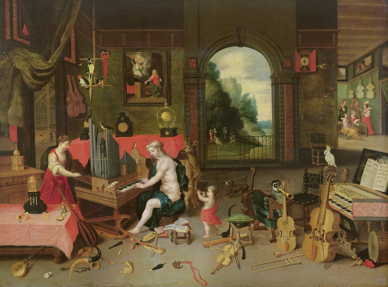 Allegori om hørsel av Jan van and Balen, Hendrik van Kessel