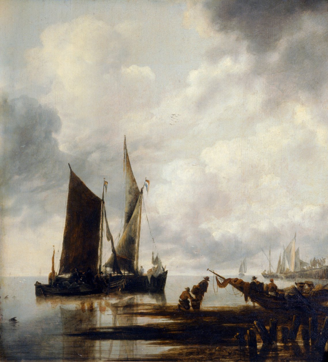 Sea Piece (olje på lerret) av Jan van de Capelle or Cappelle