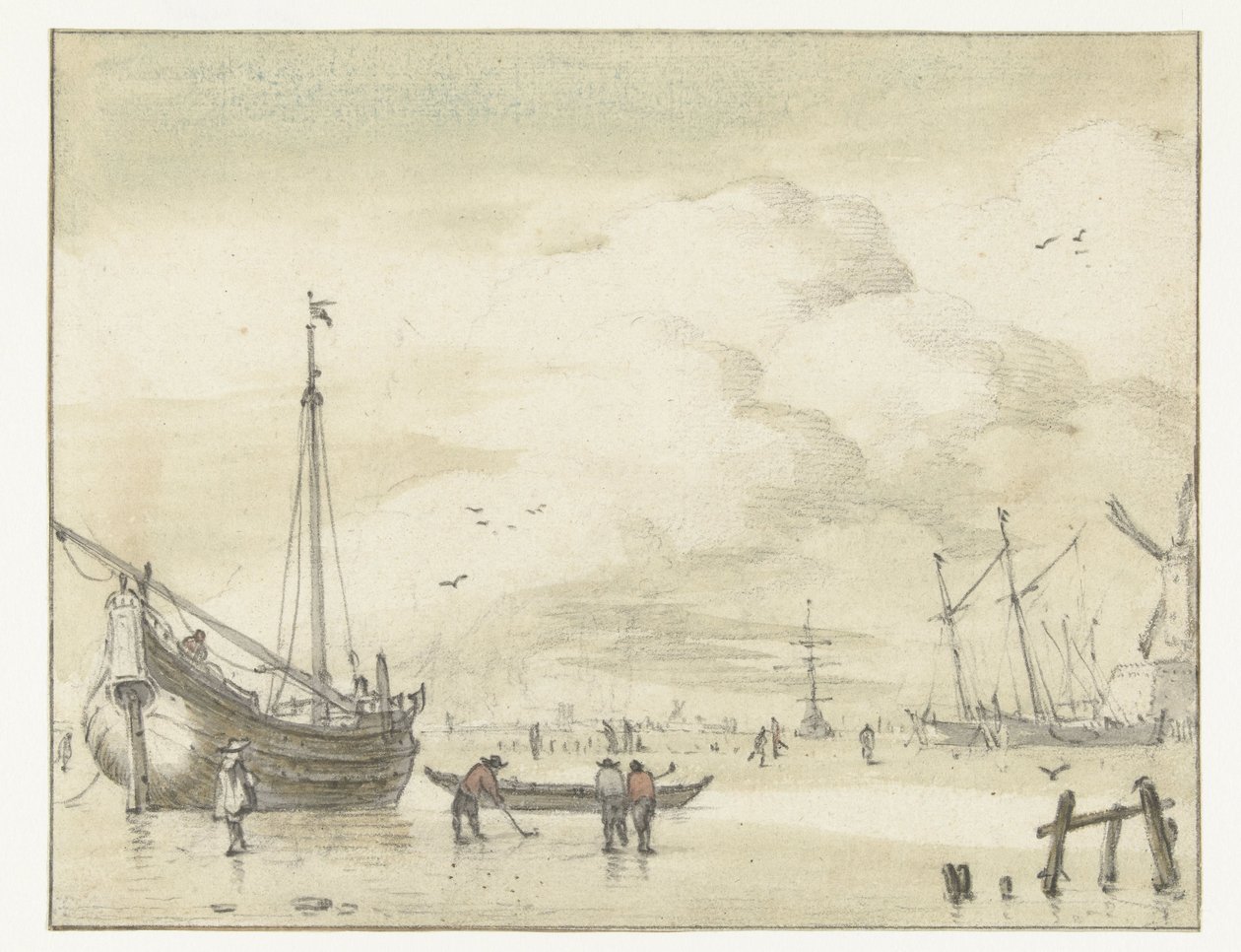 vinteransikt av Jan van de Cappelle