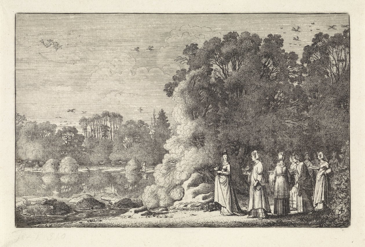 Landskap med Merkur og Herse Landskap (serietittel) Amenissimae aliquot requculae (serietittel) av Jan van de Velde (II)