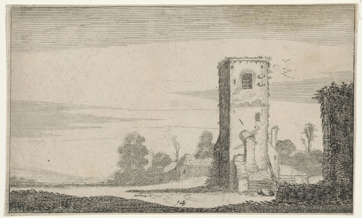 Ruïne van een toren într-un peisaj Ruine (titlul seriei) Unele dintre regiuni se îndrăgostesc de anti quidres (titlul seriei) norvegiană av Jan van de Velde (II)