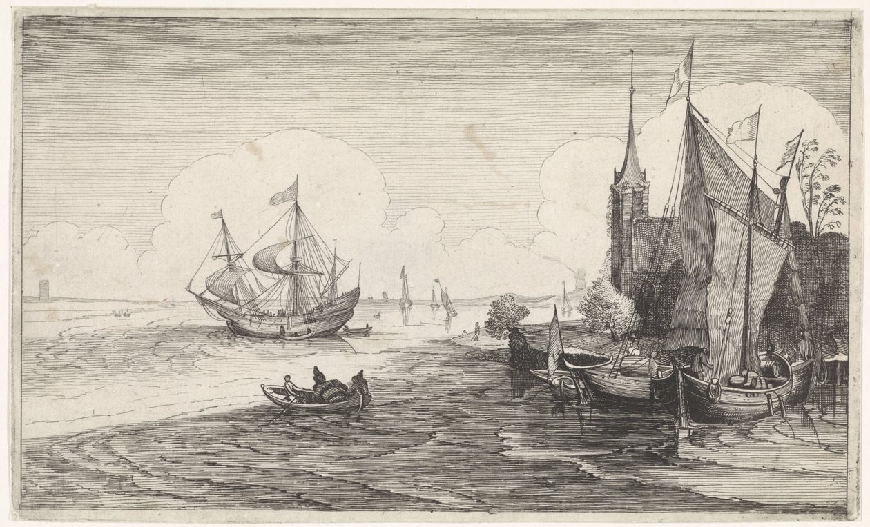 Sender av og til ved en kirke Seascapes (serietittel) av Jan van de Velde (II)