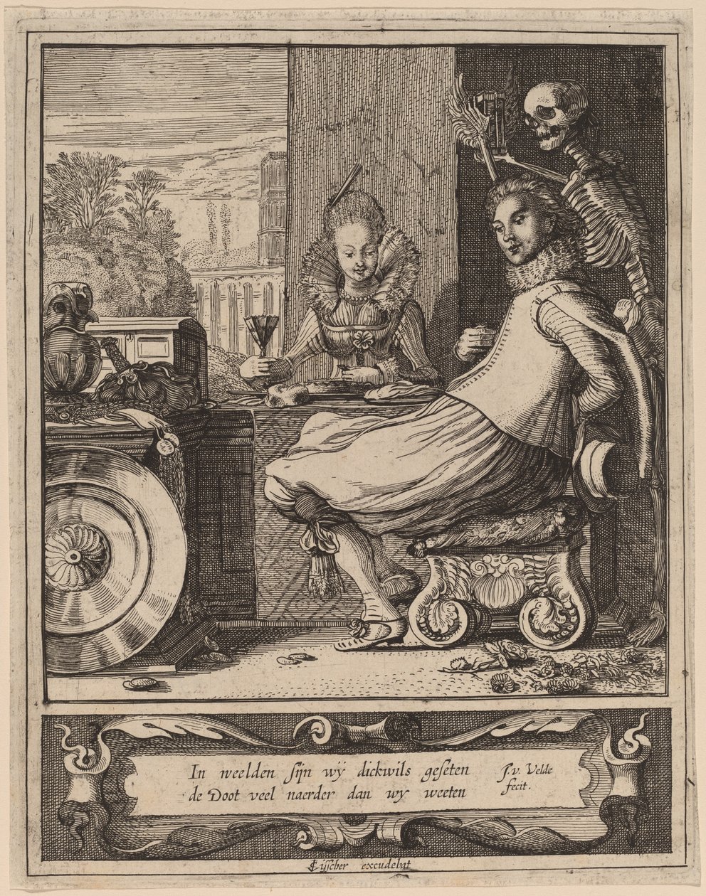 Death Taking a Couple by Surprise av Jan van de Velde II
