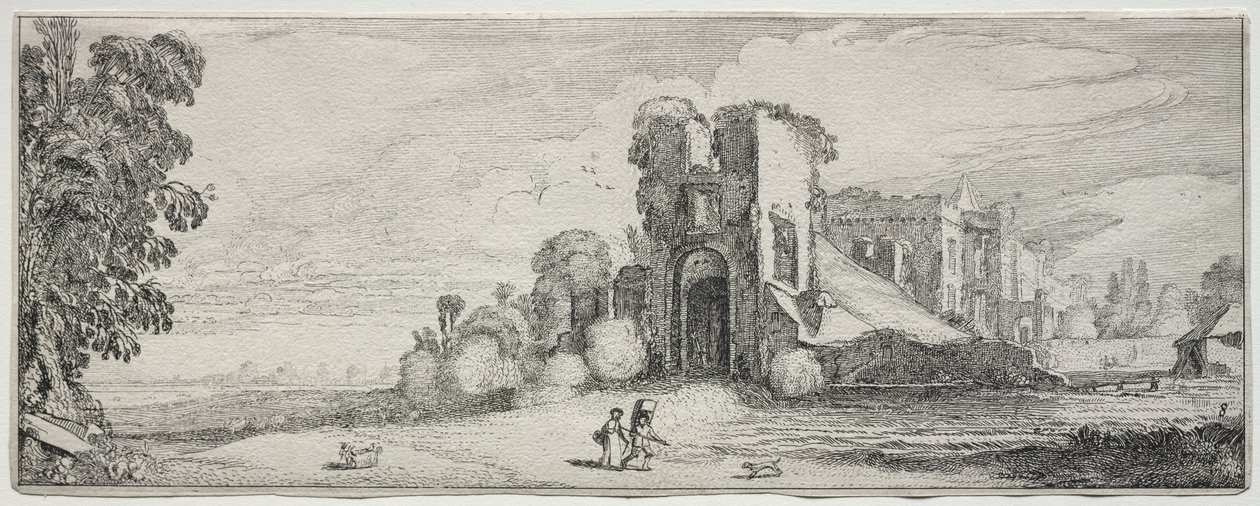 Noen behagelige landskap og ruiner av gamle monumenter: Brederode Castle av Jan van de Velde II