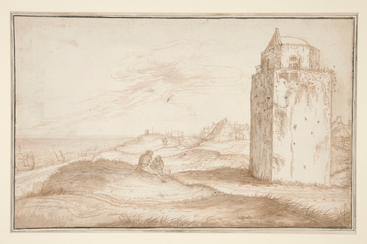 Sanddynene og fyret nær Zandvoort av Jan van de Velde II