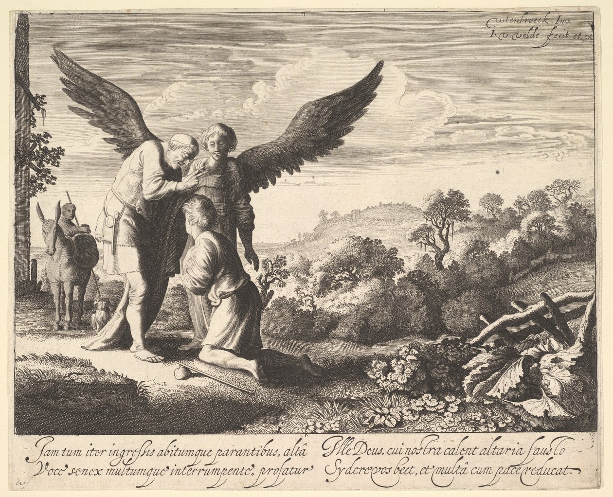 Tobias velsignet av blinde Tobit, 1620-41. av Jan van de Velde II
