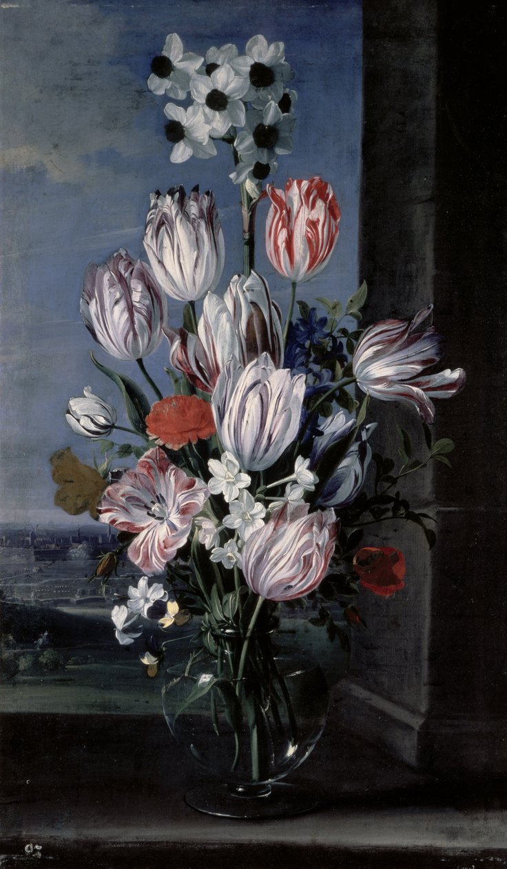 Blomster i en krystallvase, 1652 av Jan van den Hecke