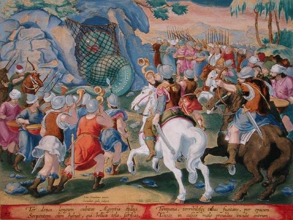 Catching the Serpent of Egypt in a Net, plate 45 fra 