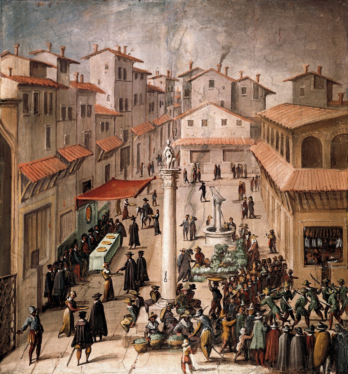 Piazza del Mercato Vecchio, Firenze av Jan van der Straet