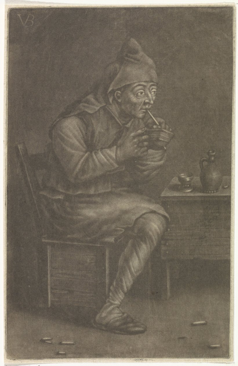Mannen tenner pipen sin av Jan van der Bruggen