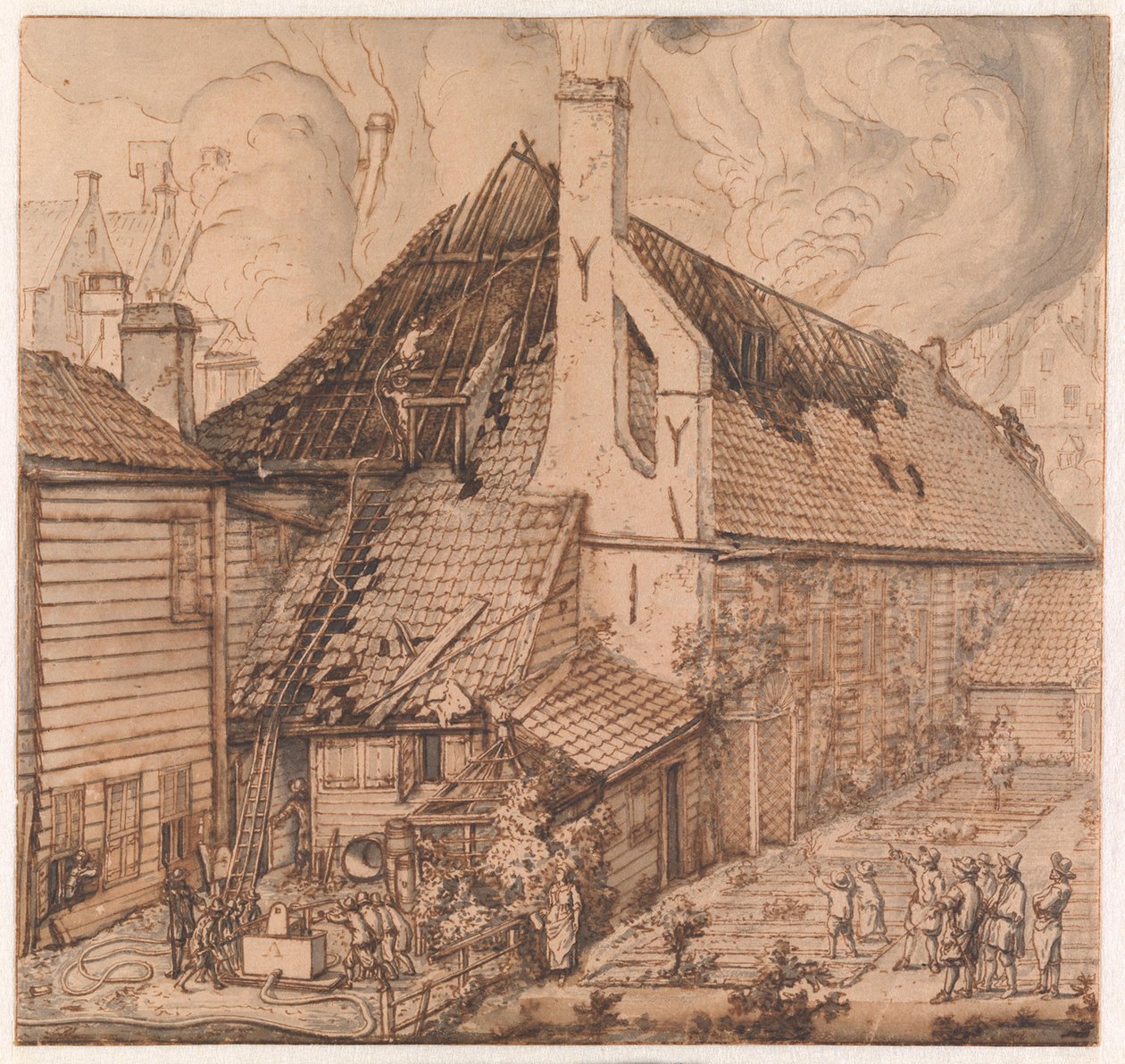 Brannen i såpekokeriet «De Bruynvis» av Jan van der Heyden